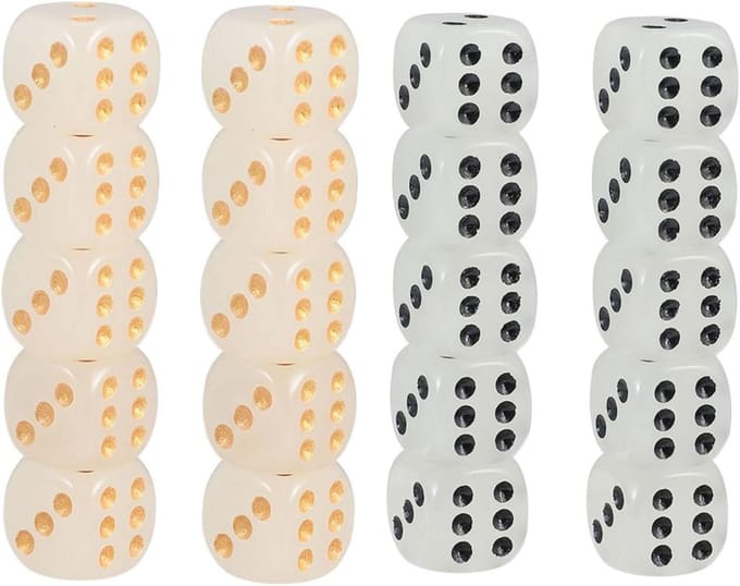 Mini Dobbelstenen - Creatieve Spelletjes - Spelletjes Avonden - Lichtgevend Ontwerp - 60 Stuks - Diverse Kleuren