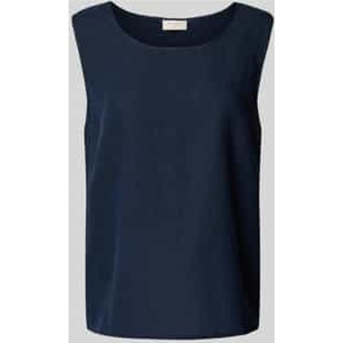 Top van linnenmix met ronde hals model 'Lava'