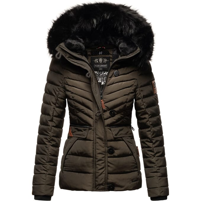 Gewatteerd & Winddicht Navahoo Westeriaa - Winterjas Dames - Volwassen - Afneembare Kraag -Capuchon - Antraciet - S