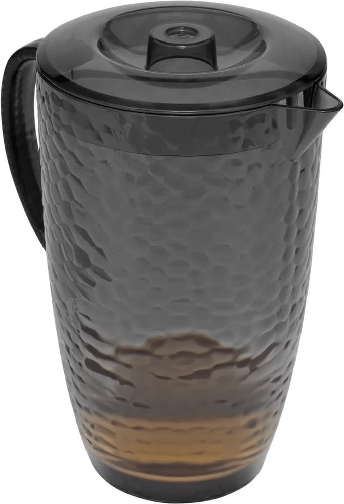 5Five Sapkan/schenkkan karaf met deksel - 2 liter/2000 ml - antraciet - kunststof - 20 x 24 cm