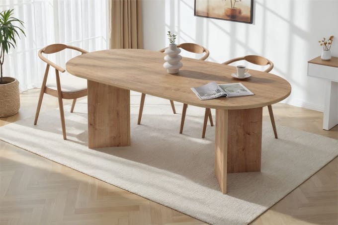 Asir - Eettafel - Saffier Eikenhout - 200 x 90 x 75 cm (L x B x H)