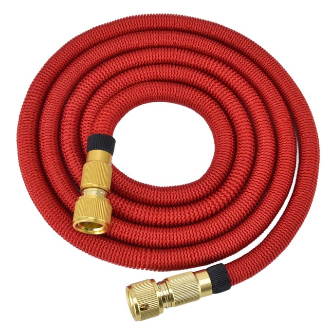 Waterslang Uitzetbaar Messing Snelkoppeling Tuinwaterslang voor Besproeiing Autowassen 24.6ft red