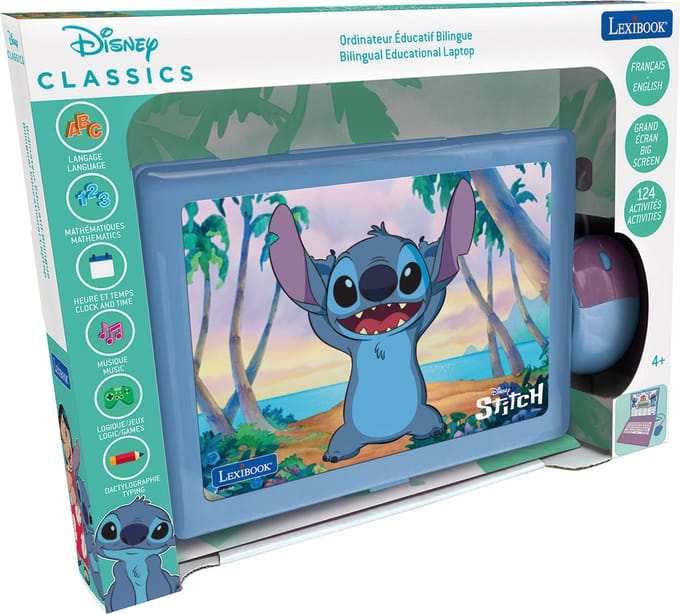 Ordinateur portable éducatif bilingue Stitch (FR/EN)