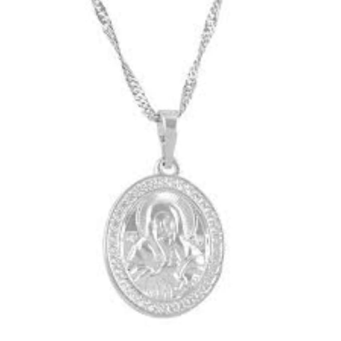 Ketting met hanger Maria Zilverkleur.