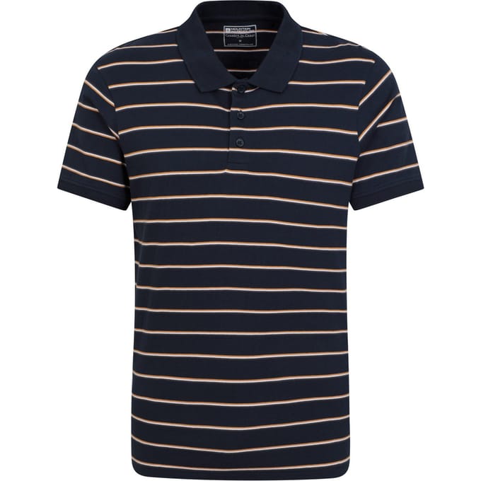 Mountain Warehouse Heren Wren Stripe Katoenen Poloshirt (Marine)
