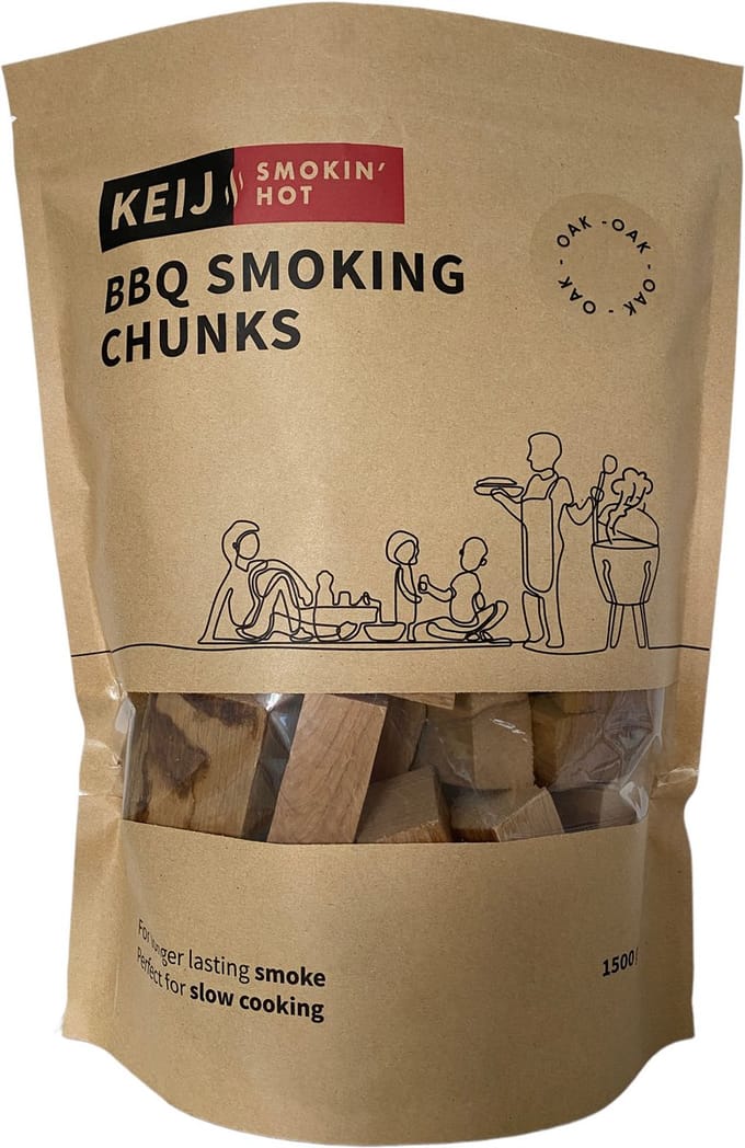 Keij Kamado BBQ smoking chuncks oak - 1500 gram