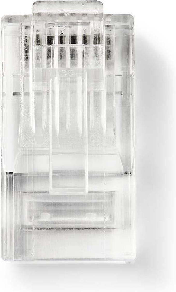 Nedis RJ45-Connector - Male - Solid UTP CAT6 - Recht - Verguld - 10 Stuks - Polycarbonate - Transparant - Doos