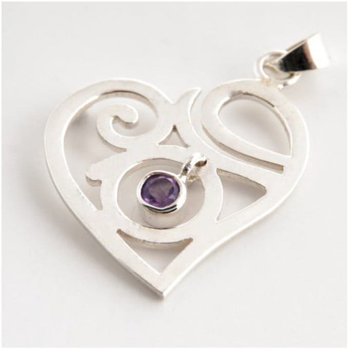 Spirituele liefdes hanger met amethist steen