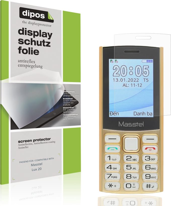dipos – 4x Matte Beschermfolie geschikt voor Masstel Lux 20 | Krasbestendige & antireflecterende Screenprotector Ultra-Thin