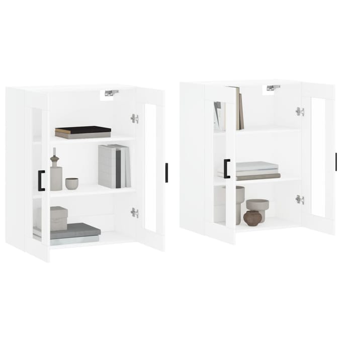 vidaXL - Hangkasten - 2 - st - bewerkt - hout - wit