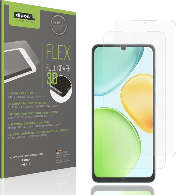 dipos FLEX – 2x Matte Screenprotector geschikt voor Honor X6d 5G | Volledige Schermbescherming | Case-Friendly