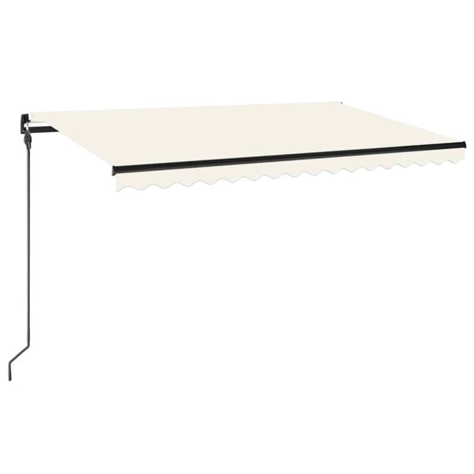 vidaXL - Luifel - handmatig - uittrekbaar - met - LED - 450x300 - cm - crèmekleurig