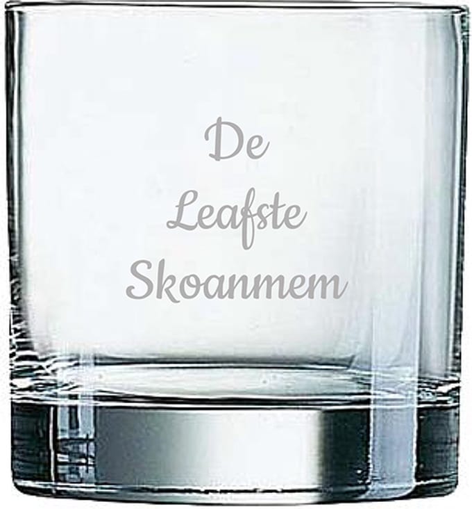 Gegraveerde Whiskeyglas 38cl De Leafste Skoanmem