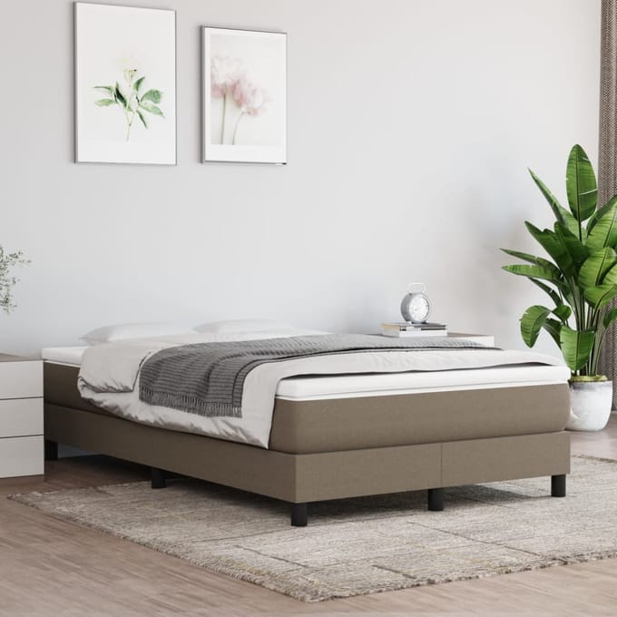 vidaXL - Boxspring - bed - 120x200 - cm - stof - taupe