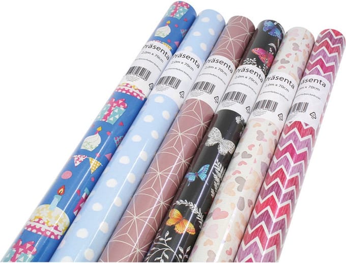 Präsenta Cadeaupapier 70 cm x 2 meter per rol - 5 rollen
