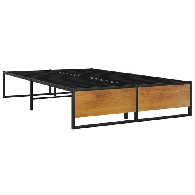 vidaXL - Bedframe - metaal - zwart - 120x200 - cm