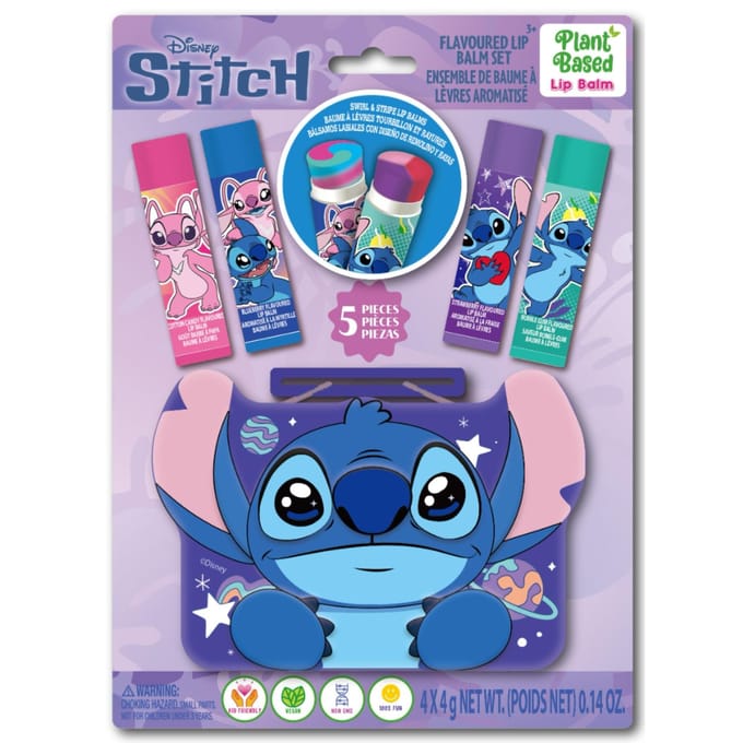 Stitch lipbalsem 4 stuks met 3d tinnen doosje