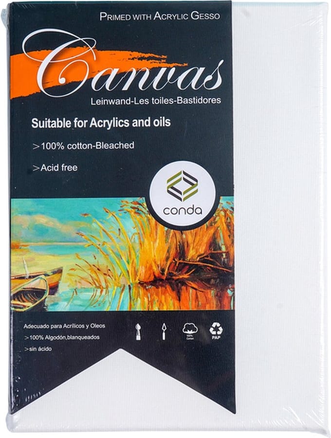 Canvas Conda 13x18cm aus gebleichter Baumwolle