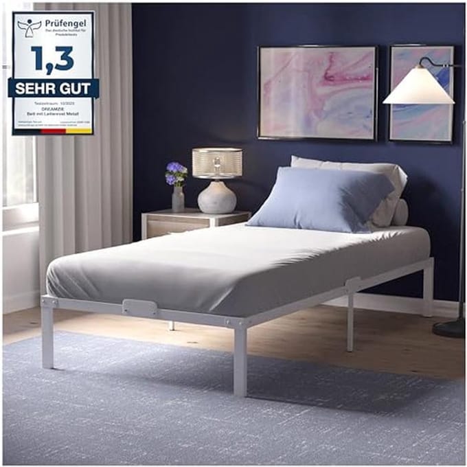 Metalen bedframe 90x200 met grote opslagcapaciteit en eenvoudige montage