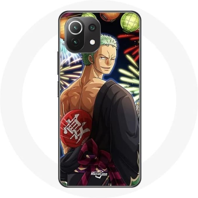 Coque pour Xiaomi Mi 11 Lite One Piece Joyeux noël Zoro Anime Manga