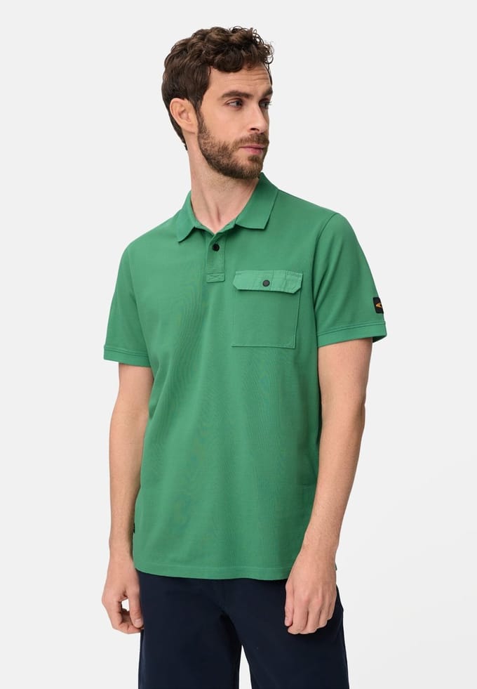 camel active Poloshirt van pure katoen - Maat - Lagunengroenmenswear-M