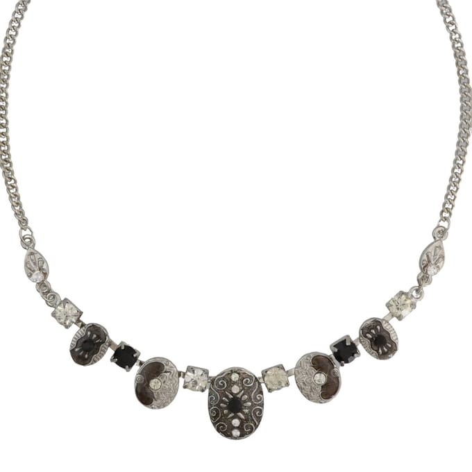 Behave - Ketting - Decoratief Design met Steentjes - 39 cm + Verlengketting