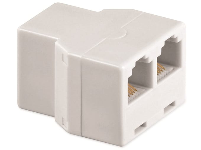 Goobay RJ-12 Adapter, RJ-12 FM, 2x RJ-12 FM, Wit