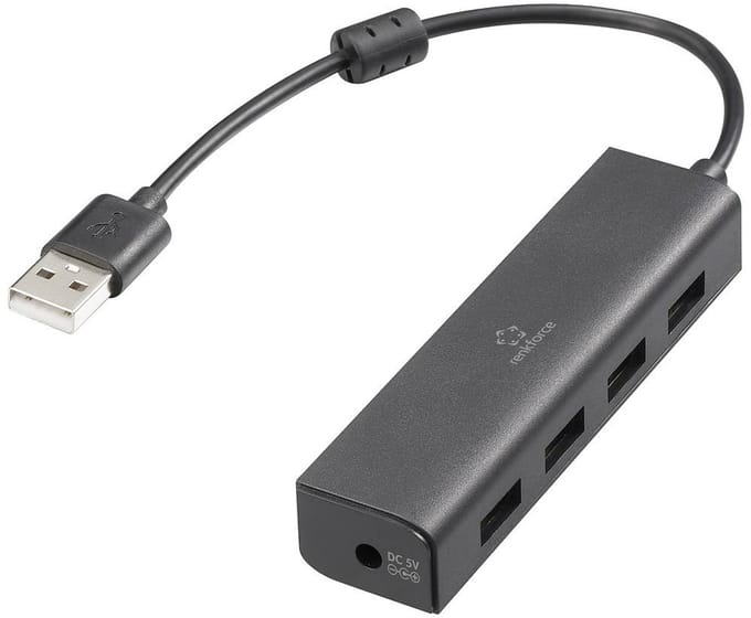 Renkforce RF-USBH-110 RF-6382720 USB-hub 4 poorten USB-A USB 2.0 480 MBit/s Zwart