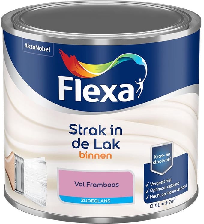 Flexa - Strak In De Lak Binnenlak Zijdeglans - Vol Framboos - Mengverf - 500 Ml