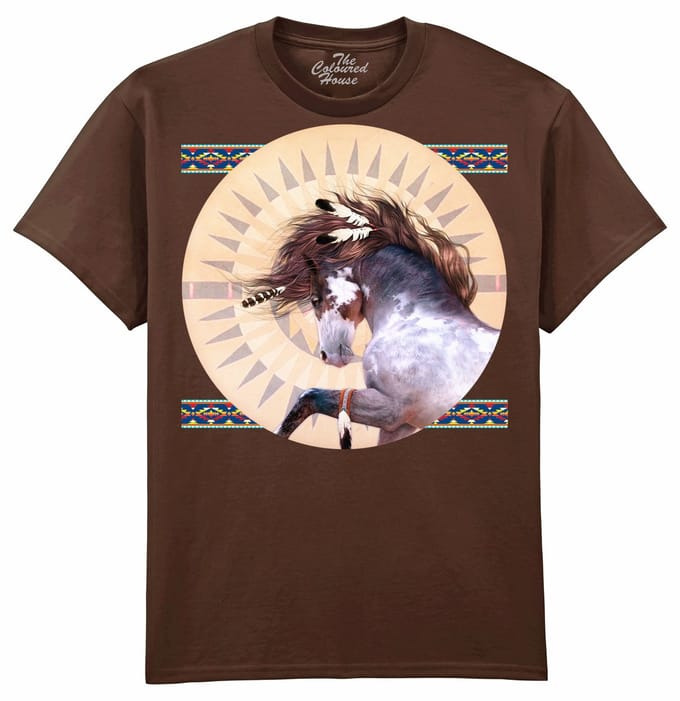 Paarden Native Sprit Circle The Coloured House T-shirt M