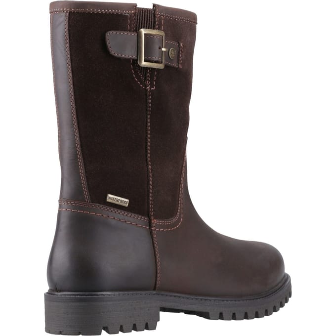 Hunter Canna Ankle Boot Dames Leren Bruine Laarzen