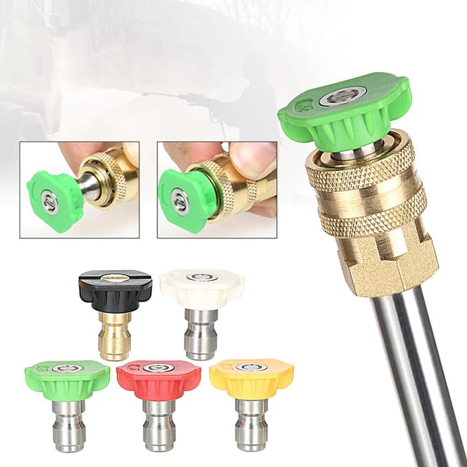 4000PSI Hogedruk Reiniger Benzine Spuitpistool Lans/Staf Kit & 5 Mondstukken gray