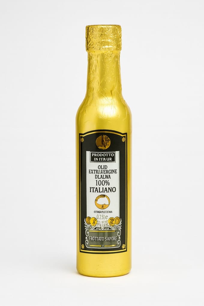 Piccardo & Savore - Premium Extra Vierge Olijfolie - 100% Italiaans - Gouden Geschenkfles - 250 ML