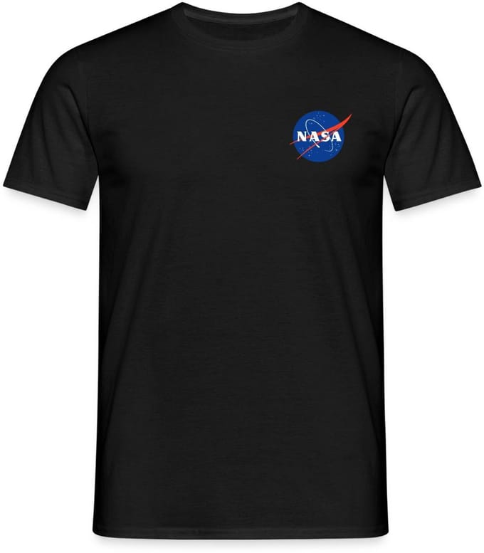 NASA Klassiek Logo Als Borstlogo T-Shirt Heren