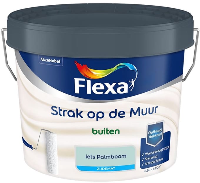 Flexa - Strak Op De Muur Buiten Zijdemat - Iets Palmboom - Mengverf - 2,5 L