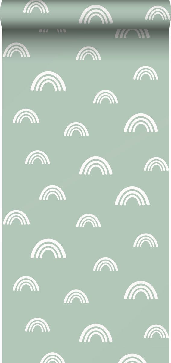 ESTAhome behang regenboogjes mintgroen - 53 cm x 10.05 m - 139439