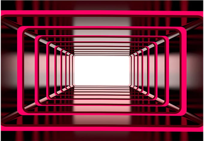 Fotobehangkoning - Behang - Vliesbehang - Fotobehang 3D Geometrie - Ruby dimension - 400 x 280 cm