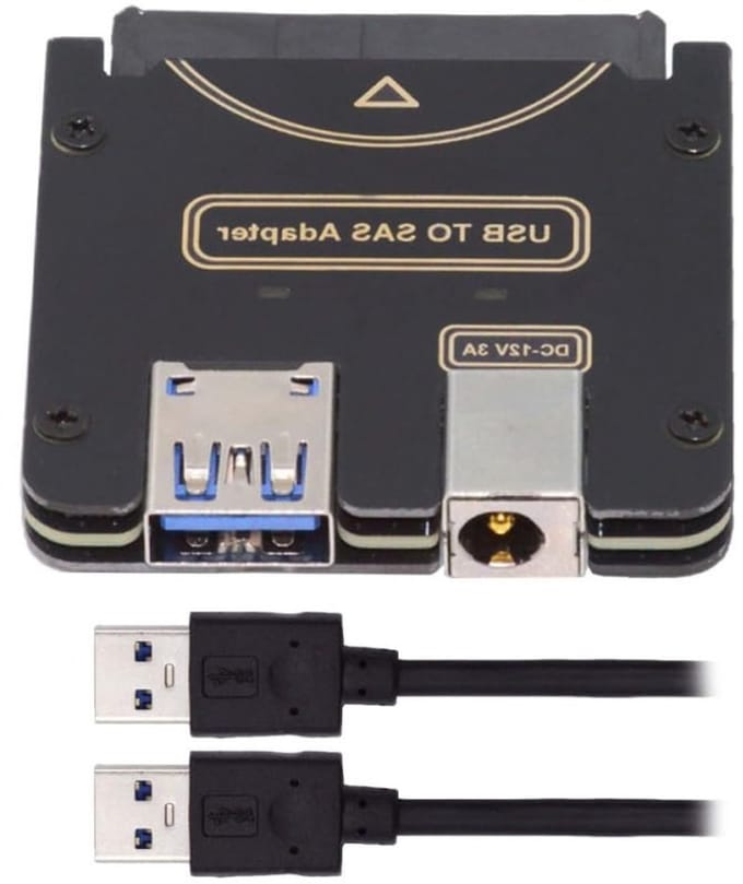 SAS 29Pin naar 5 Gbit/s USB 3.0 RAID Adapter voor harde schijven met chipset en voeding (12V/3A vereist)