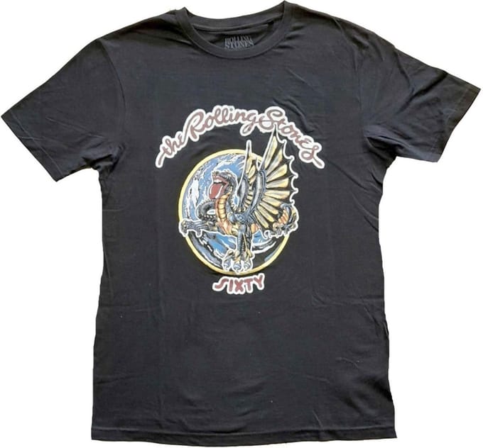 The Rolling Stones - Sixty Dragon Globe Dames T-shirt - S - Zwart