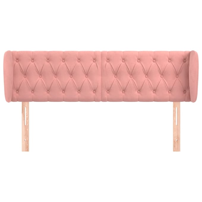 vidaXL - Hoofdbord - met - randen - 147x23x78/88 - cm - fluweel - roze