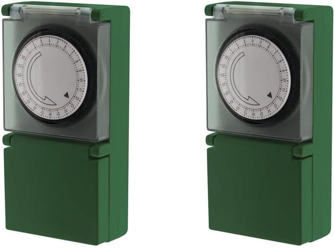 Mechanische Tuinprogrammeurs - Tuingereedschap Timer - Automatisch Sproeien - IP44 Waterdicht - 230 V - Groen