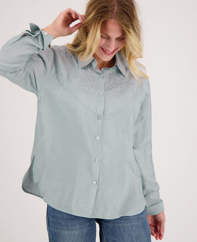 Je m'appelle Dames Top - Grijs - Maat M
