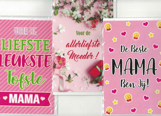 Wenskaart - mama - moederdag - moeder - set van 3
