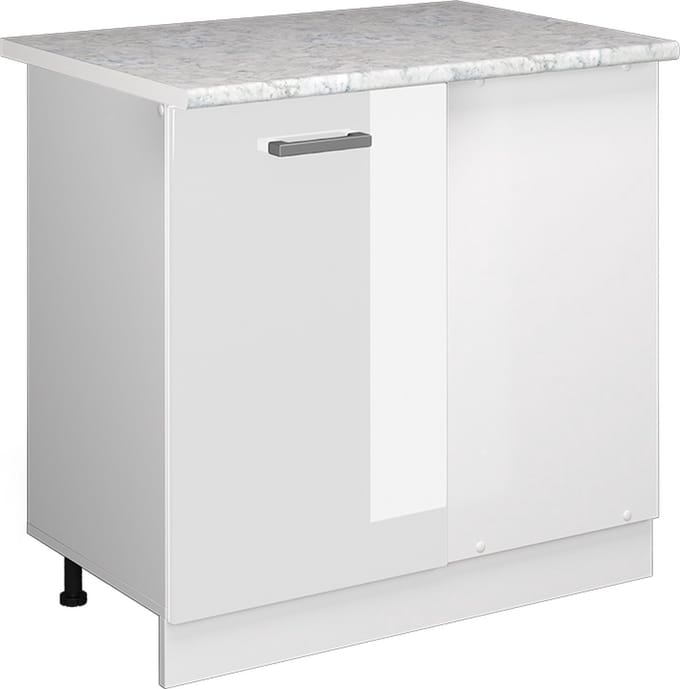 Vicco R-Line Hoekkast – 86 cm, WB Marmer Wit Hoogglans