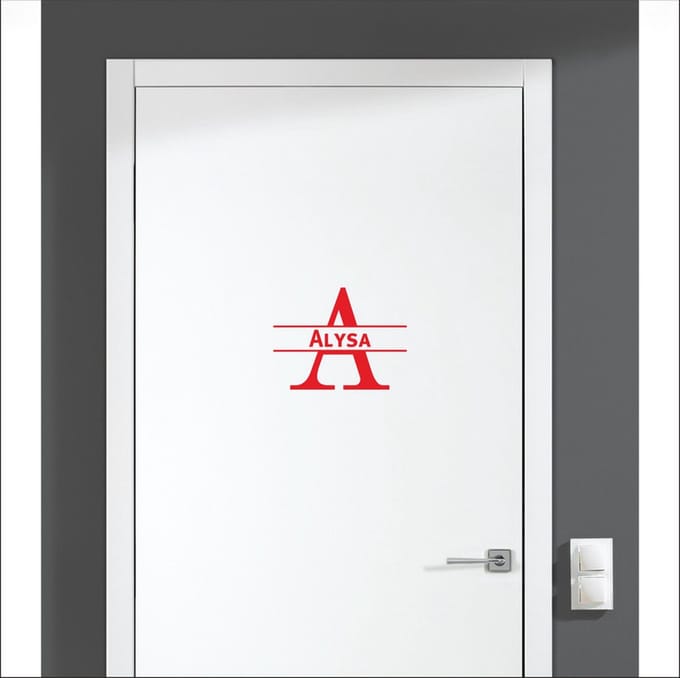 Deursticker Met Naam -  Alysa - Rood