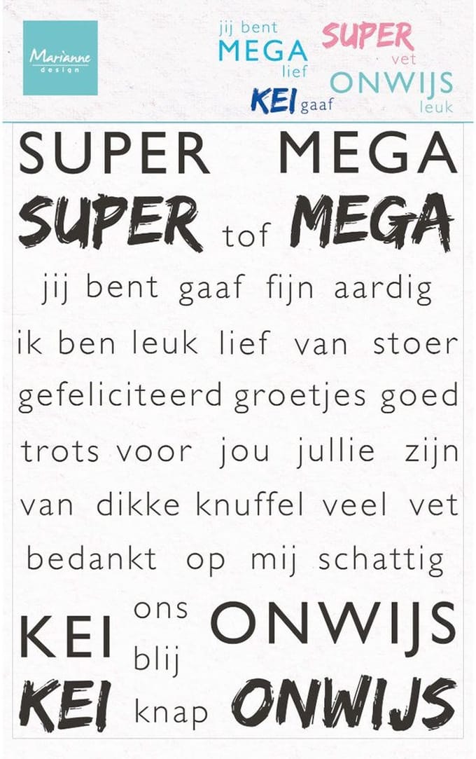 Marianne Design Clear stamp - NL - Super mega kei onwijs