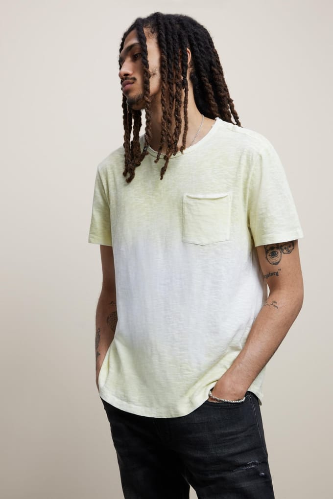 John Varvatos Cooper Ss Sunbleach Wash Lime Light Taglia: XS | Magliette basic Outlet | Uomo | Verde