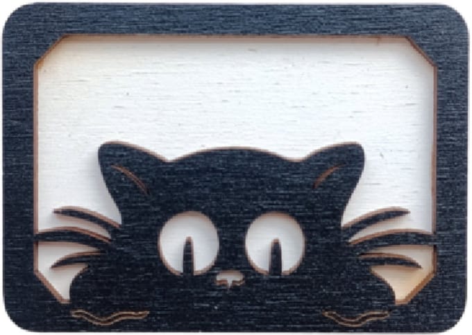 Naaldenhouder - Houten Naaldendoosje Kat