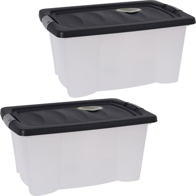 Storage Solutions Opbergdozen/organizers met deksel 3x stuks - kunststof - 13L