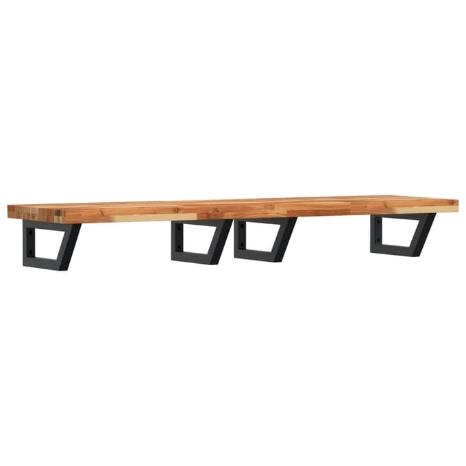 vidaXL - Badkamer - wandschap - staal - en - massief - acaciahout